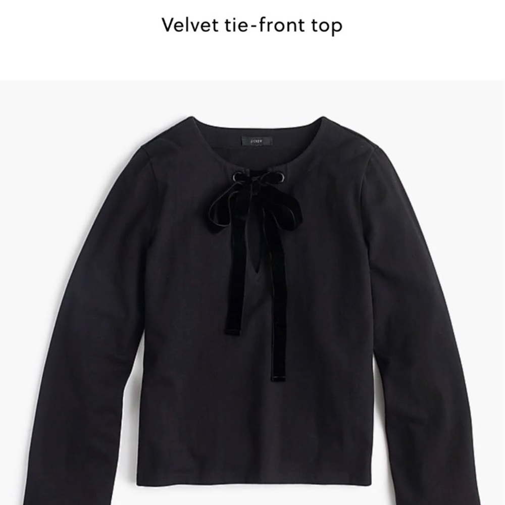 J. Crew Velvet Bow-Tie Blouse